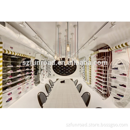 Bright Shop Furniture Decoration For Shoe Rack Display Design